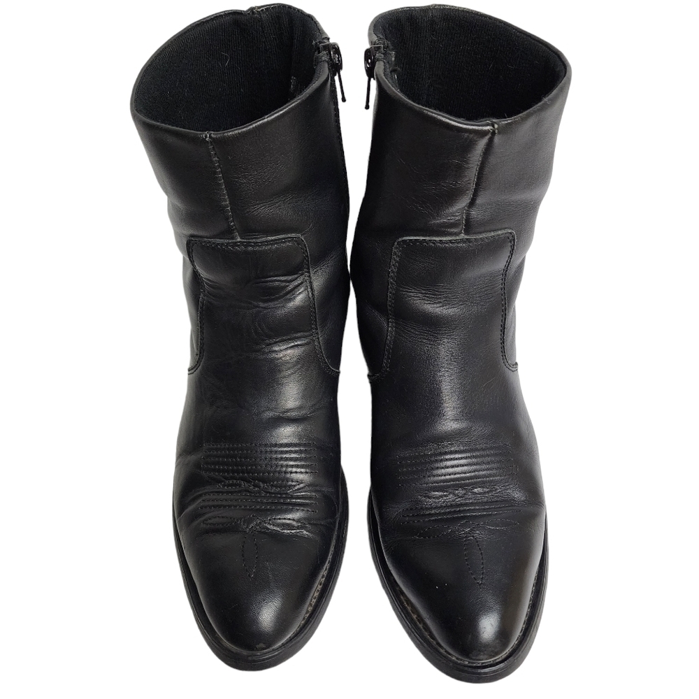 DURANGO LEATHER UPPER ROUND TOE SIDE ZIPPER BOOT